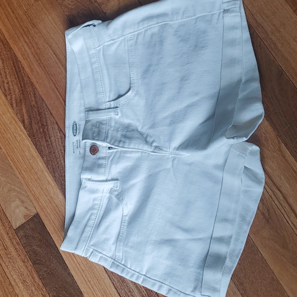 Women's white denim shorts